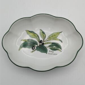 1990 Royal Worcester Herbs Porcelain Replacement Bay Scalloped Bowl Dish Vintage